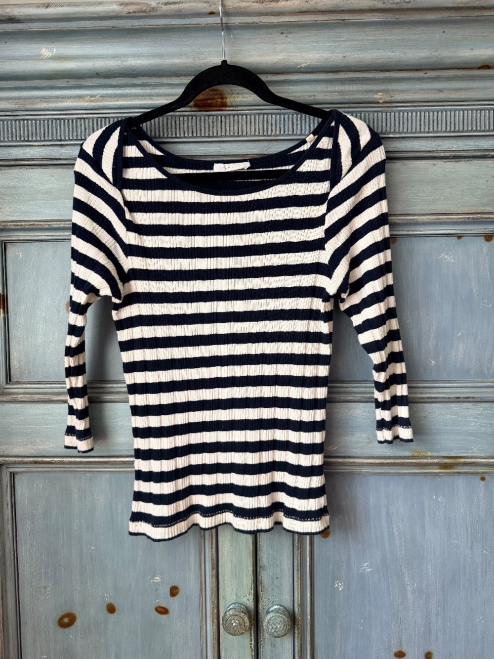 Doen Ribbed Striped T shirt SIze L